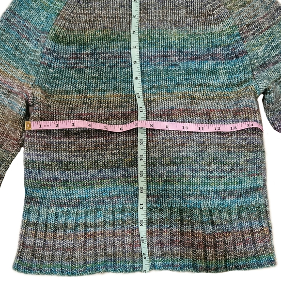 J. Crew Italian Space-Dyed Cotton & Wool Sweater XS (0-2) Blue Green Crew Neck - Picture 5 of 11